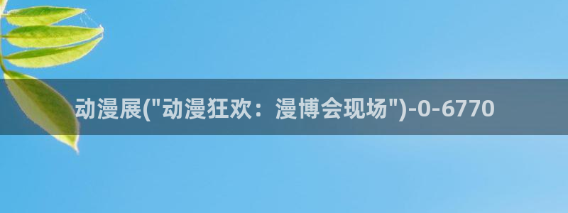 好想告诉你动漫：动漫展(\